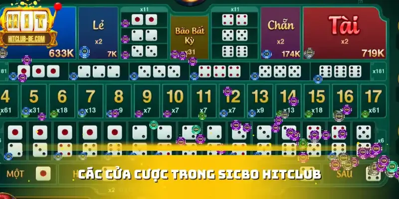 Các cửa cược trong Sicbo HITCLUB