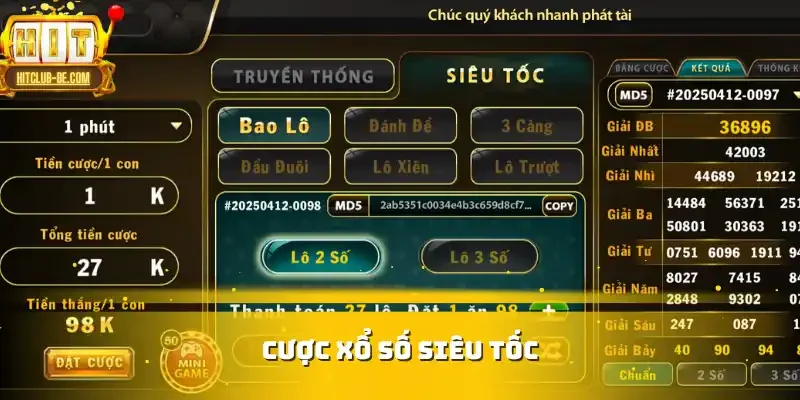 Cược xổ số siêu tốc