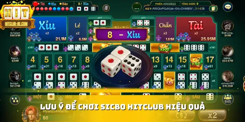 Lưu ý để chơi Sicbo HITCLUB hiệu quả