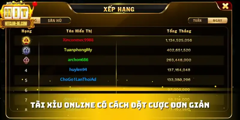 Tài xỉu online có cách đặt cược đơn giản